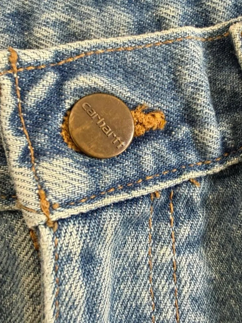 Vintage Carhartt B460 LVB Relaxed Fit Leather Patch Jeans 35x32